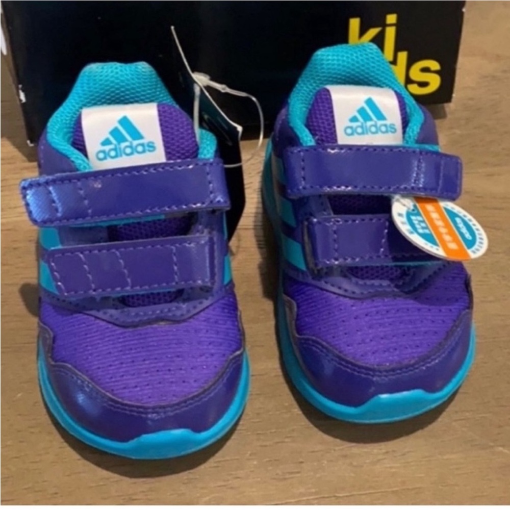 New authentic Adidas baby infant signature retro sneakers tennis shoes sz 4 - Picture 4 of 9